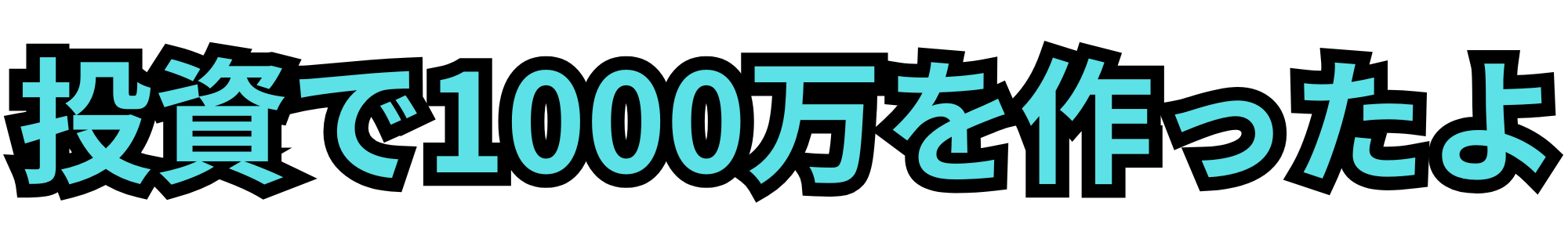 投資で1000万円を作ったよ